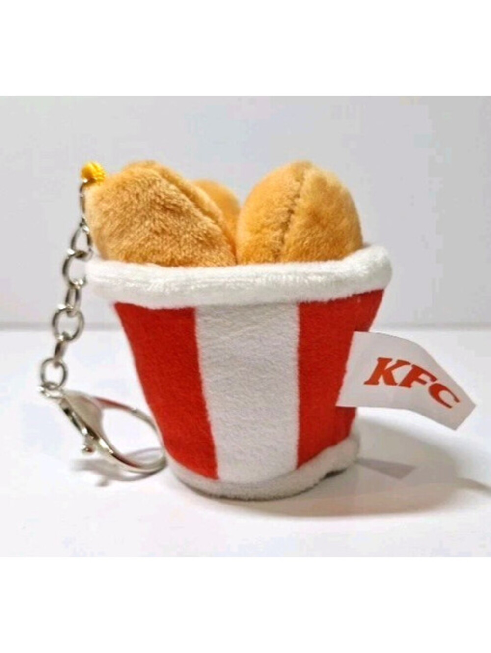 KFC Plush Fried Chicken Bucket Keychain Charm Miniature